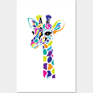 Colorful Giraffe Posters and Art